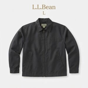 L.L.Bean Full-Zip Jacket  Collared Utility Windbreaker L Black